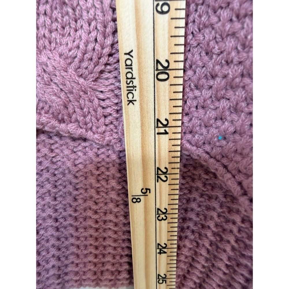 Zenana Women Pink Cable Knit Cropped High Low Sweater Side Slit TW-2437Y Medium - Picture 9 of 9